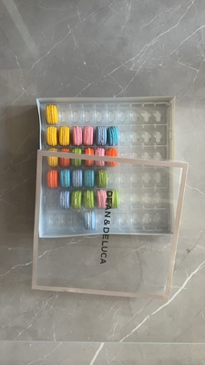 Macaron 60 Przejrzysty Macaron Tray Opakowanie Ręcznie robione pudełko Opakowanie czekoladowe
