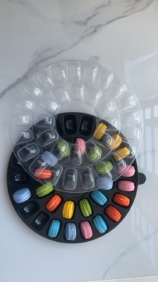 Macaron 33-ziarniste opakowanie przejrzyste opakowanie na tacy opakowanie podręczne pudełko opakowanie macaron przenośne opakowanie macaron przejrzyste pudełko opakowanie macaron przejrzyste pudełko plus opakowanie kartonowe
