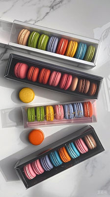 Ekologiczne, przezroczyste opakowanie Macaron z niestandardowym nadrukiem na stojak i pudełko upominkowe