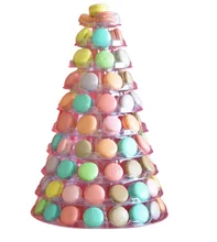 Czarny 9-poziomowy blister z tworzywa sztucznego Macaron Wygodny stojak Macarons Tower