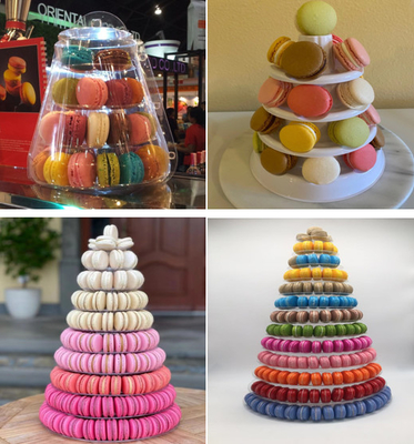 Czarny 9-poziomowy blister z tworzywa sztucznego Macaron Wygodny stojak Macarons Tower