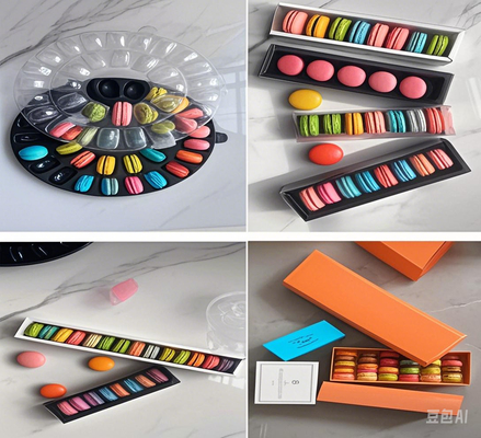 Zapewnienie Macaron 24 opakowanie Macaron tacy Macaron papierowe pudełka Macaron plastikowe tacy Macaron pudełka upominkowe Macaron kartony