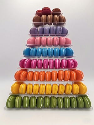 13-piętrowy stoisko wystawiennicze Macaron 13-piętrowy wieża Macaron stoisko wystawiennicze Macaron wieża