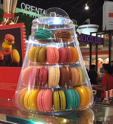 Macaron 48 Opakowanie Macaron Plastikowe tacki Macaron Kartony podarunkowe Wstrzykiwacz