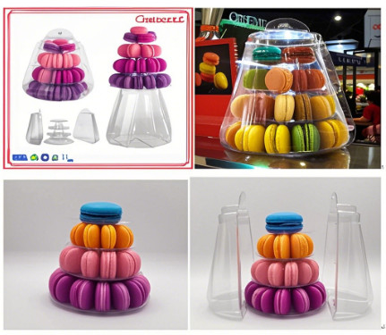 40 sztuk Macaron Packing Box Koreański ciasteczko pieczenie Jasny śnieg Kryształy czekolada fryzura ciasteczko małe pudełko prezentów