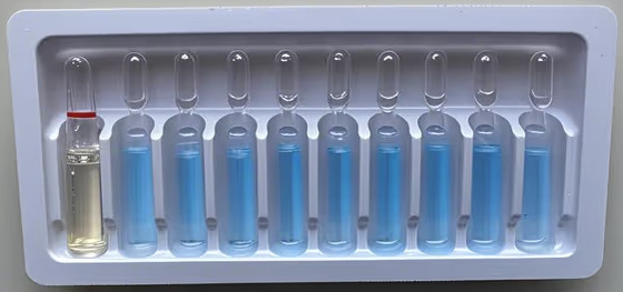 Niestandardowa tablica na fiolki z PET do fiolki do wstrzykiwań wody o pojemności 1 ml ~ 10 ml, opakowanie na fiolkę na fiolki do leków