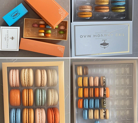 OEM Macaron Packaging Box High End Francuski Desert Box 6-Ziarniste Przejrzystość Skarbiec
