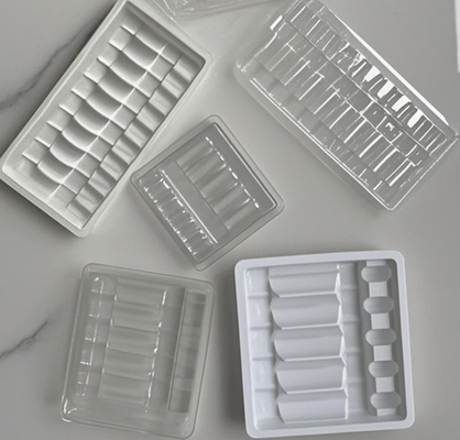 Zamówienie na zamówienie przezroczyste plastikowe pojemniki ampułkowe w PVC PET PETG ESD