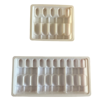 Specjalnie dopasowane, hurtowe tacki ampułek do leków 1 ml 2 ml 5 ml 10 m tacki ampułek PET do wstrzykiwań wodnych