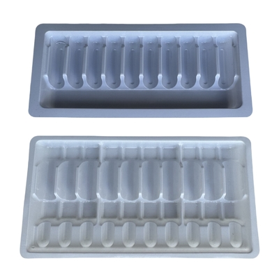 Wysokiej jakości plastikowe ampułki tacka 1 ml 2 ml 5 ml 10 ml plastikowe przejrzyste pęcherze opakowania fiolki pęcherze tacka pudełko