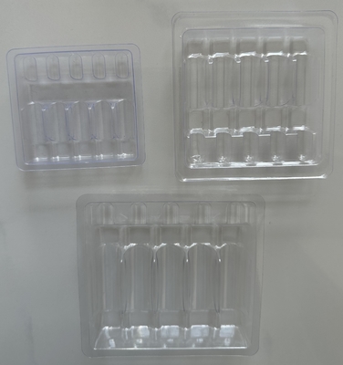 Wysokiej jakości plastikowe ampułki tacka 1 ml 2 ml 5 ml 10 ml plastikowe przejrzyste pęcherze opakowania fiolki pęcherze tacka pudełko