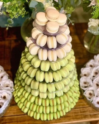 4-Layer Smaller Macaron Tower Plastic Material And PVC Type Stand