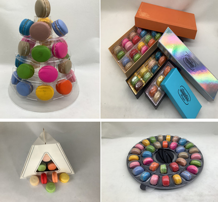 New style Black 9 tiers plastic macaron Square piramide macarons tower patented customizable Macaron packaging with low price