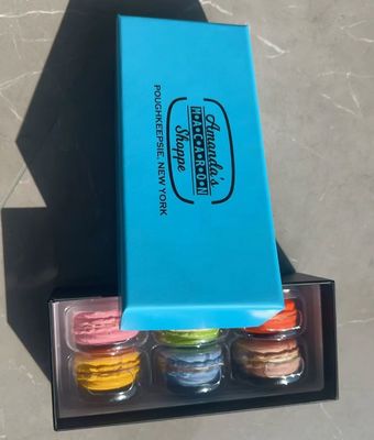 Ekologiczne, przezroczyste opakowanie Macaron z niestandardowym nadrukiem na stojak i pudełko upominkowe