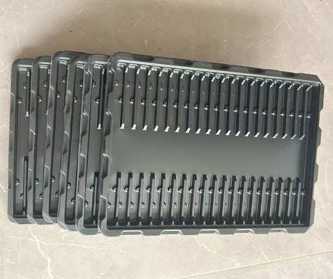 Dostosowana rozmiarowo, przyjazna dla środowiska, przewodząca, antystatyczna plastikowa tacka na komponenty elektroniczne